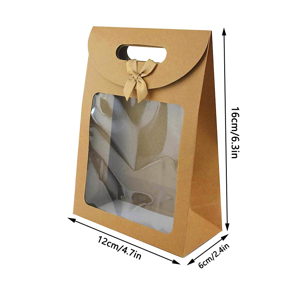 20 Pièces De Sac-Cadeau En Papier Kraft, Sacs-Cadeaux En