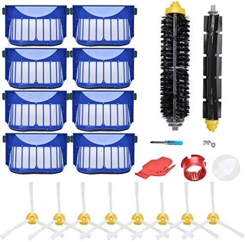 LOVECO Replacement Accessory Kit Compatible for iRobot Roomba 600 Series 694 692 690 680 660 650 & 500 Series 595 585 564, 8 Filter, 8 Side Brush,1 Bristle and Flexible Beater Brush,1 Cleaning Tool