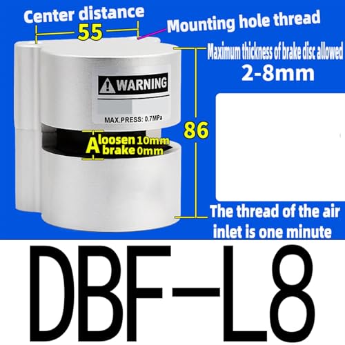 Frein papillon à pression d'air DBF-L8 haute performance pour CNC