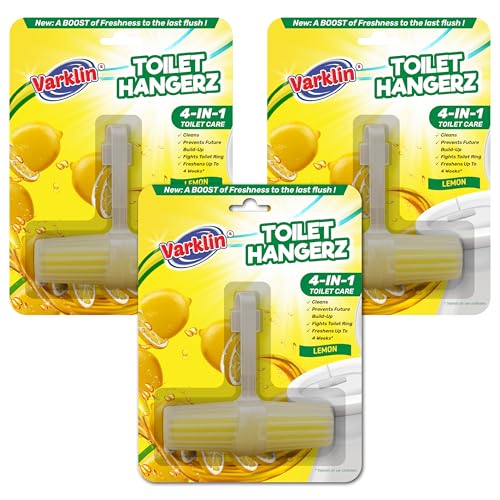 Image of Toilet Rim Hangerz - Buy 2 Get 1 Free | Lemon Pack of 3 | Automatic Bowl Cleaner | Citrus & Tangy Freshness for Your Washroom | Easy-to-Use Toilet Bowl Cleaner | Lasts Upto 4 Weeks