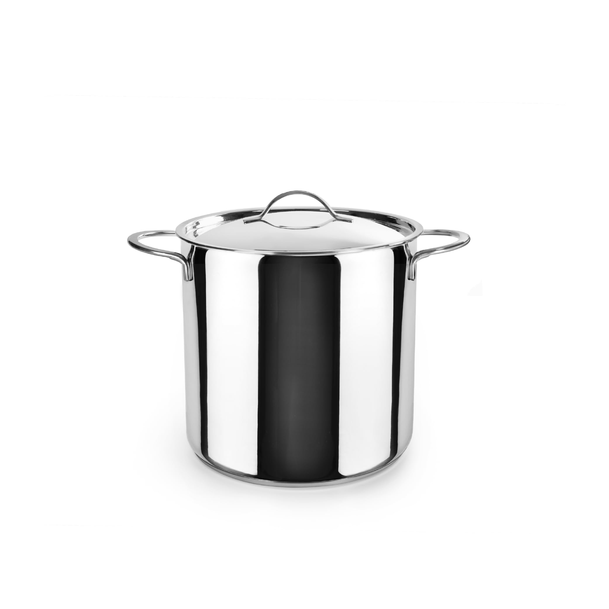 IBILI Noah Deep Stock Pot with Lid, 20 cm, 18/10 Stainless Steel, Suitable for Induction Hobs