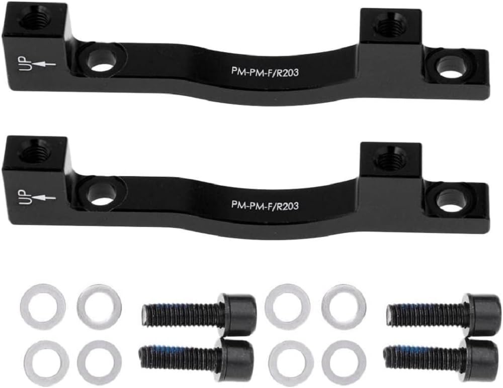 Generic Bike Bicycle Cycling Disc Brake Mount Adaptor for 203mm Front Caliper PM-PM-F/R203 (Black), Medium