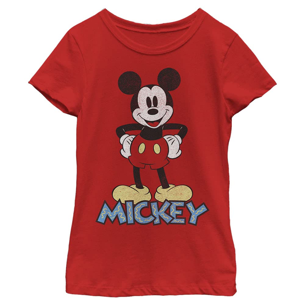 Disney Characters 90s Mickey Girl's Solid Crew Tee
