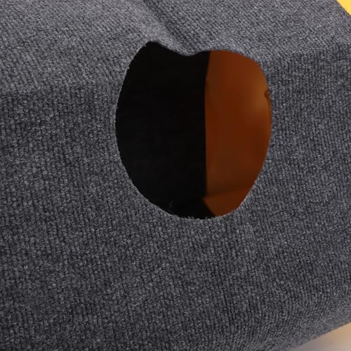 Bolsa Túnel para Gatos de interior con alfombra de juego gris 8