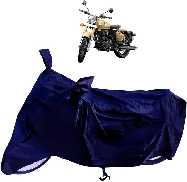 VVM ZEXSHIKAZOL Bike Cover Waterproof & Dustproof - Heavy Duty - Thick Stuff (Navy Blue Premium Waterproof) for Classic 350 Signals Motorcycle