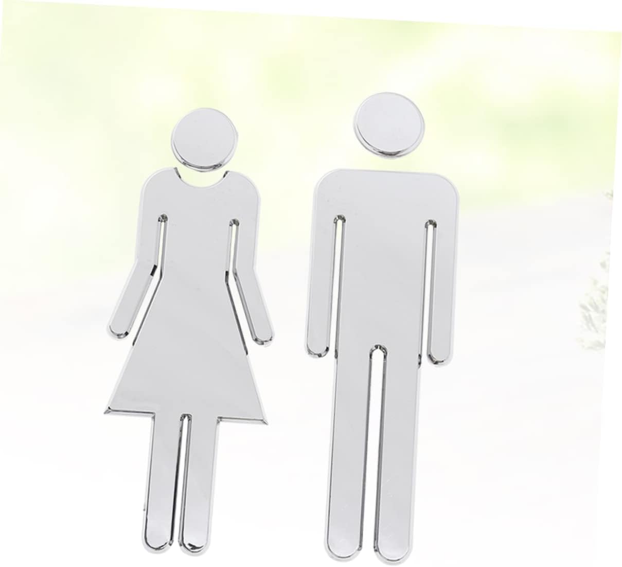 ULTECHNOVO 3pairs Self-adhesive Toilet Wall Decal Mirror Style Restroom Sign Material No Smell for Office Hotel