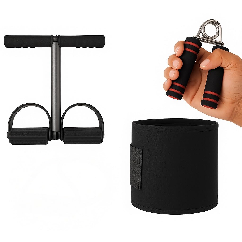rpc99 "solid single tummy trimmer and sweat belt and v shape hand grip pack of 3"