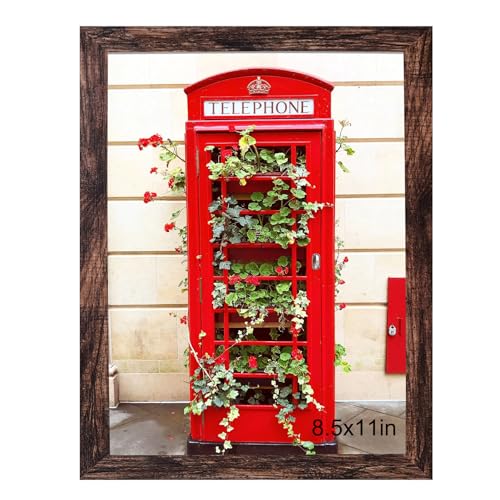 SESEAT 8.5x11 Picture Frame Rustic Brown Display Pictures for Wall and Tabletop 1 Pack