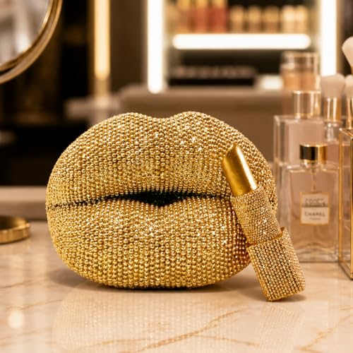 Estatua Lipstick en Resina Decorativa Chic 10.7x15.9x2.6 cm