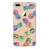 iPhone 7 Plus Case,iPhone 8 Plus Case, LUOLNH Slim Shockproof Clear Floral Pattern Soft Flexible TPU Back Cover Skin Case for iPhone 7 Plus/8 Plus 5.5 inch -7 Color Pineapple