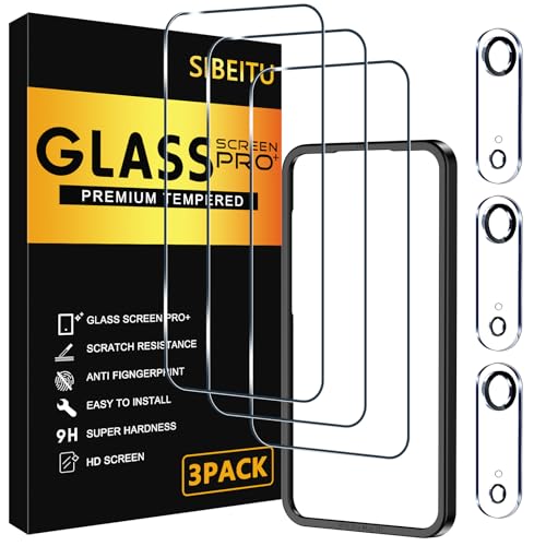 SIBEITU 3 Pack Screen Protector for iPhone 17 Air with 3 Pack Camera Lens Tempered Glass Protector 6.6 Inch HD Clear Glass Film 9H Hardness Full Coverage Scratch Resistent Case Friendly