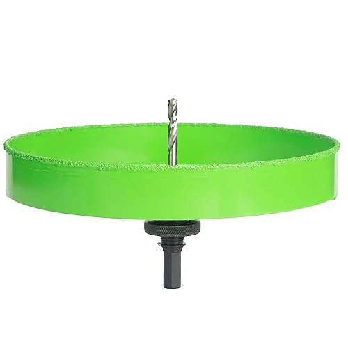 Miniatura 3 de Carburo de sierra de agujero de 8 pulgadas para luces empotradas, corte de yeso de yeso para techo, 5 veces más rápido, verde