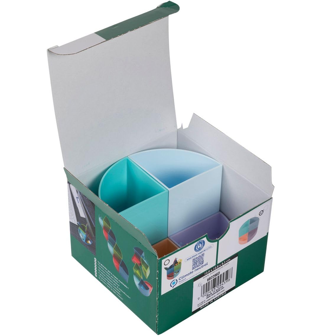 Exacompta 682296D 3er Pack Stiftehalter The Quarter mit 4 Fächern für mehr Ordnung auf dem Schreibtisch Stifteköcher Stiftebox Aufbewahrungsbox Organizer pastell