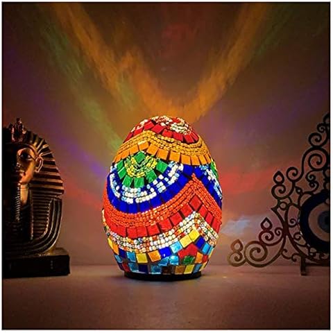 Glas Tischlampe, Schlafzimmer Nachtnachtlicht, bunte Ei-förmige Handgemachtes Mosaik Tischlampe Cover