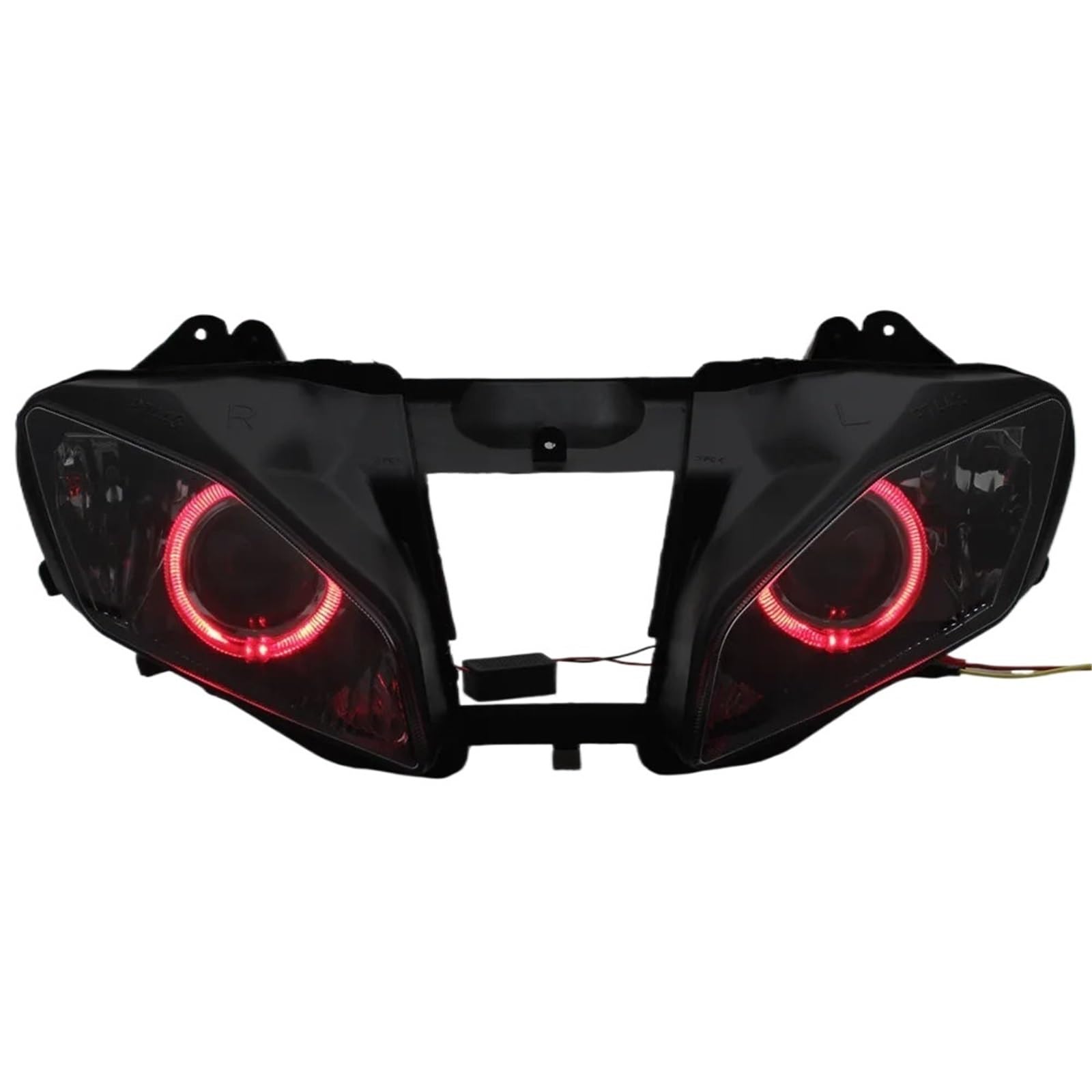 Dirt Bike Reflektor Reflektory motocyklowe Pasuje do YZF R6 2006 2007 reflektor motocyklowy Angel Eyes reflektor LED reflektor HID montaż(B39)
