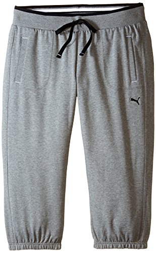 PUMA Women's Sweat Capri, Medium Heather Grey, X-Small