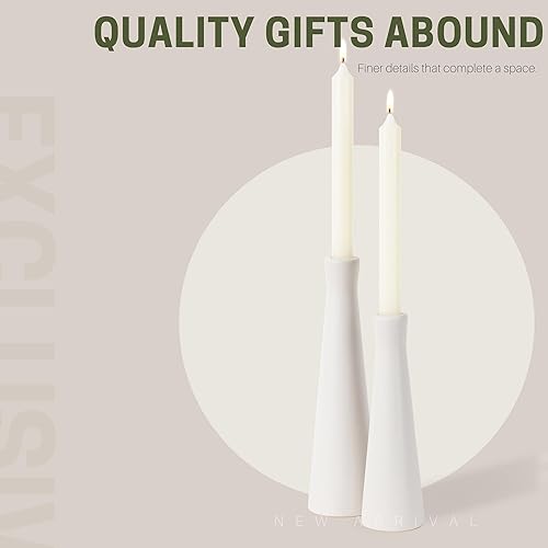 Miniatura 10 de CH7080B - Juego de 2 portavelas de cerámica negro cónico S & L, mate, elegante, decorativo, para decoración del hogar, comedor, boda, fiesta,