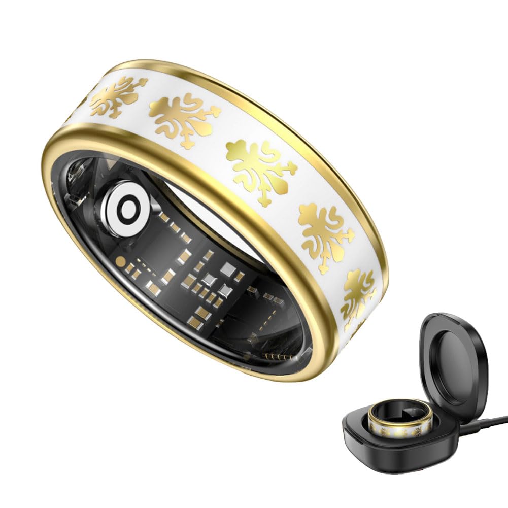 Bague Intelligente, Anneau Connecté Smart Ring Capteur Ring Smart Ring Homme Patterned White 9#