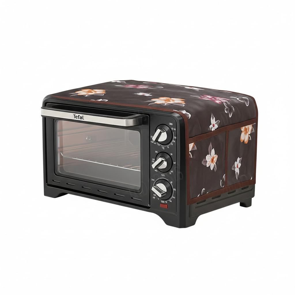 Oven Top Cover for Microwave | Dustproof, Waterproof & Oil-Resistant Kitchen Appliance Cover | Easy to Clean, Reusable & Durable Fabric | Suitable for All Standard Oven Sizes | CHOCOLATE-image-20