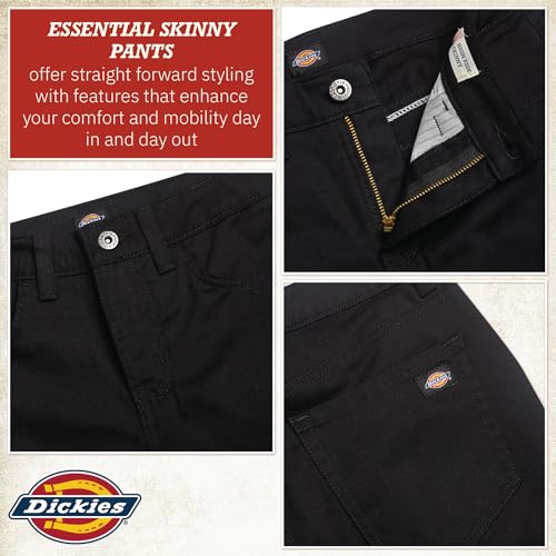 Dickies Womens High Rise Skinny Twill Pants, Rinsed Black, 27 US - image 5