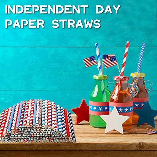 200 pitillos patrióticos de papel para fiesta 4 de Julio miniatura 7