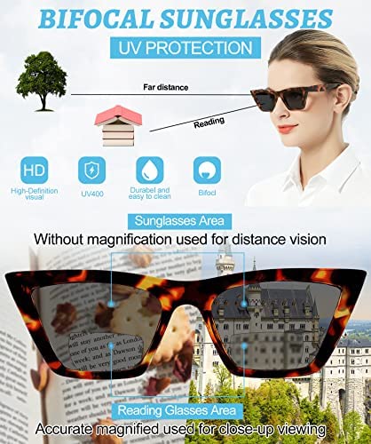 OCCI CHIARI Large Sun Reading Glasses 2.5 for Women Cateye Sun Glasses Fashion Sun Readers for Lady Thick Frame (Brown Tortoiseshell,250) - Image 2