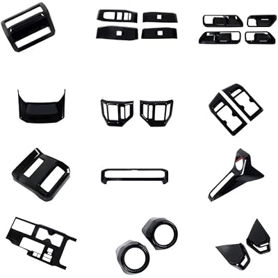for Toyota Land Cruiser Prado 250 J250 2024-2025 LHD Glossy Black Interior Accessories Kit Trims 22pcs Car Accessories (Only fit for Circular Steering Wheel)
