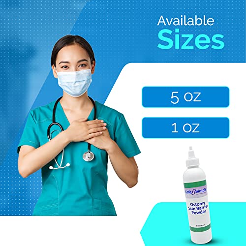 safe n39 simple stoma skin barrier powder - 1 oz - medicated protective skin barrier powder - skin barrier protection ostomy powder supplies - stoma adhesive powder