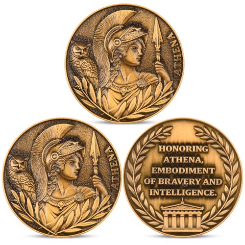 3-Pack Athena Coins, Greek Goddess Wisdom and Courage Gifts