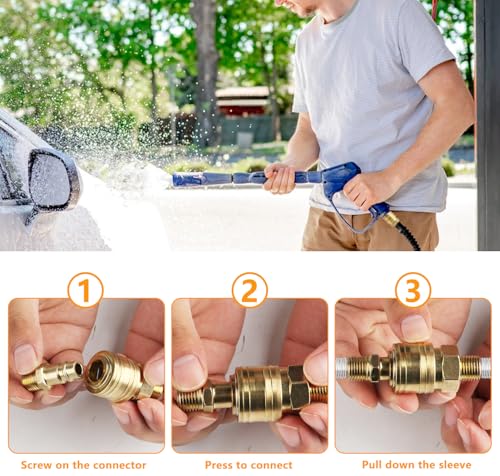 Miniatura 3 de 10 Pzs Acoplador De Aire Comprimido 1 4 Bsp, Conector Rapido Aire Comprimido, Enchufes Rapidos Aire Comprimido, 1 4 Bsp Hembra Y Macho Conector Compresor Aire Para Mangueras De Compresor De Aire