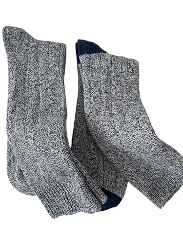 Marled Twisted Yarn Crew Socks - Big and Tall Men's Thick Cotton Socks - 2 Pair or 6 Pair Pack Midweight Casual Socks for Men3