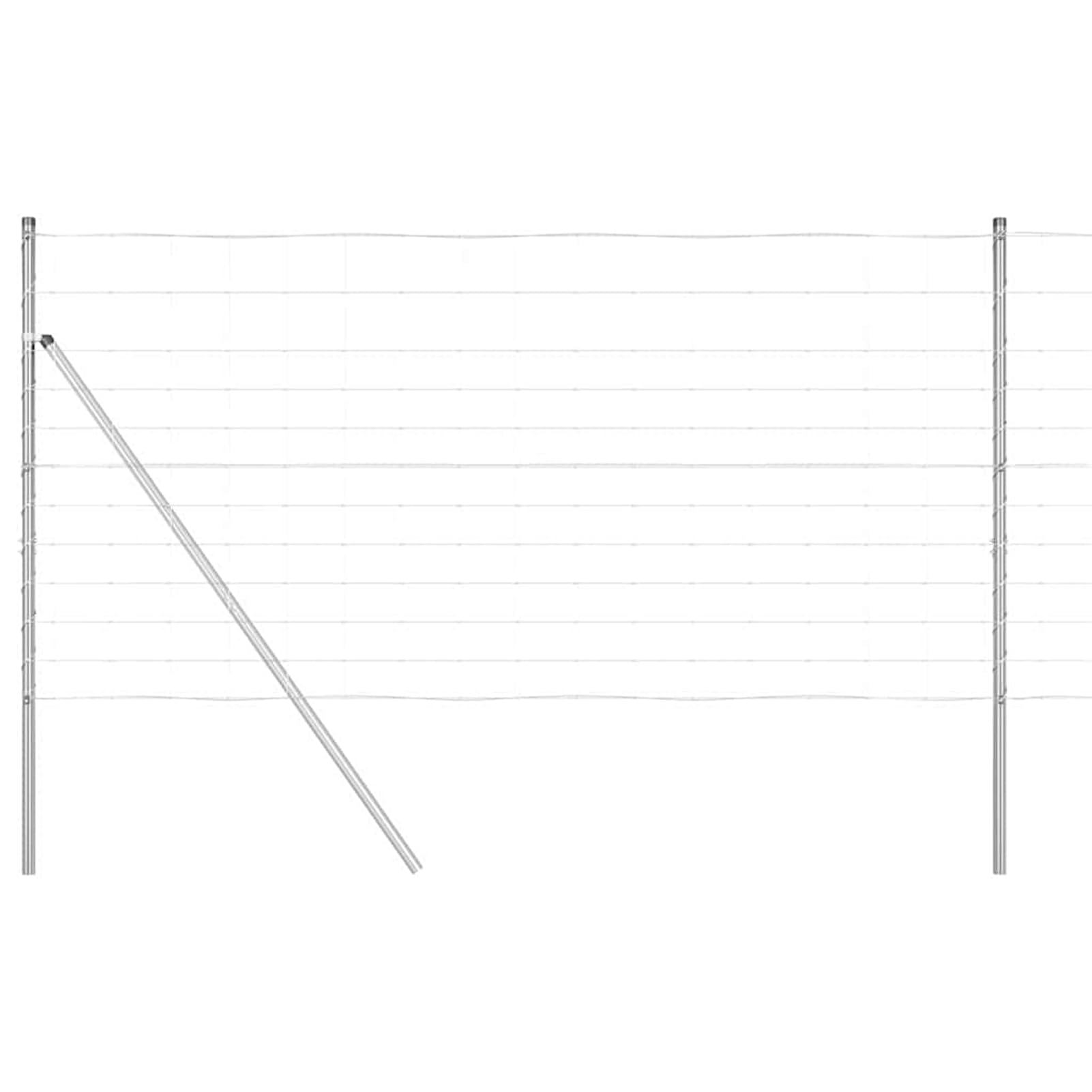 Słupki ogrodzeniowe ocynkowane, 2500 x 120 mm, ze stali, wytrzymałe, trwałe, łatwe w montażu, do użytku na zewnątrz, 52 sztuki