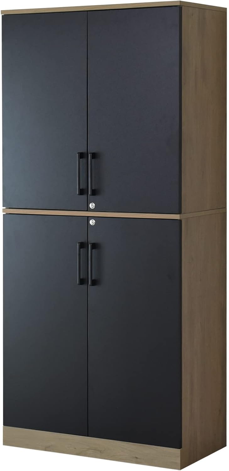 LOCENHU スチール書庫 鍵付きキャビネット 2段引き出し付き A4