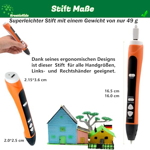3D Stift neues Design 12 Farben PLA Filament. 3D Druck Stift mit LCD Bildschirm, für Kinder und Erwachsene.