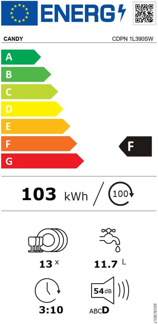 Lavastoviglie da 60 cm, N° Coperti 13, Classe A+ [Classe di efficienza energetica F]
