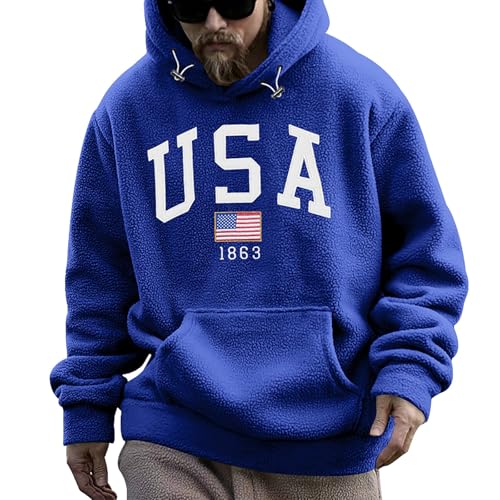 Sweat à capuche en polaire bleu contre le froid taille L avec poche
