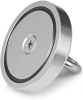 Fishing Magnet Strong Magnetic Stainless Steel Surface 165.3lb Pulling Force Magnet Powerful 360 Degrees Fishing Magnet Strong Magnet Fishing Magnet for Underwater Salvage