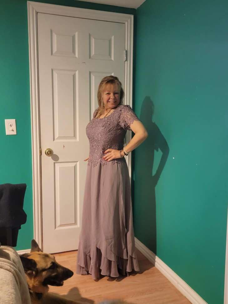 GARDOM Lace Mother of The Bride Dresses for Wedding Short Sleeves Evening Gowns Embroidery Formal Dresses for Women 20244