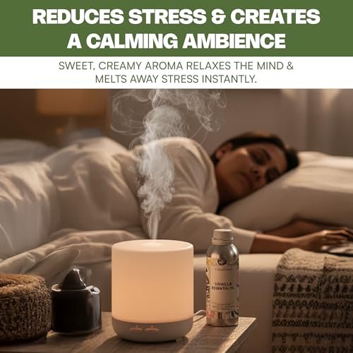 Image of VedaOils Vanilla Essential Oil for Skin and Hair 100ml - Pure & Natural Vanilla Oil for Diffusers, Home Fragrance, Candle & Soap Making and Aromatherapy