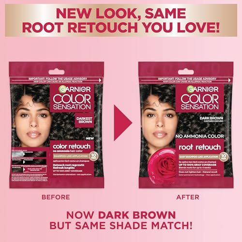 Garnier Color Sensation Color Retouch, Demi Permanent Hair Dye for Roots with 100% Gray Coverage, Darkest Brown Hair Dye 4.0, Pack of 6 (Packaging May Vary) - Image 3