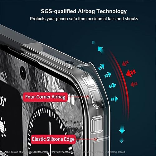 Image of for Nothing Phone 2 Transparent Case [Compatible with Magsafe] Soft TPU Bumper + Acrylic Back Military Grade Airbags Shookproof Drop Protection [1 Tempered Film],Magnetic Black