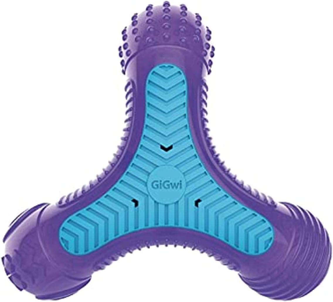 Gigwi Multi-Sounds Bone 3-In1 With Three Different Squeaks Inside, Dog Chew Toy