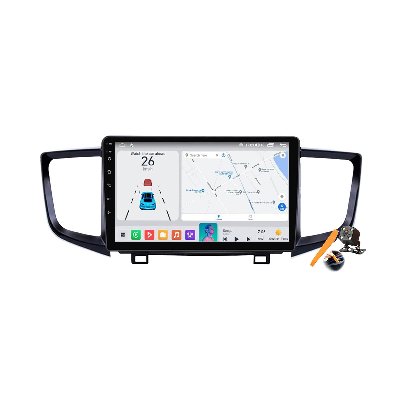 M6 pro2, Android 15.0 Stereo zamiennik dla Pilota 2016-2019 Radio samochodowe z nawigacją GPS 9-calowy przenośny odtwarzacz multimedialny DVD Odbiornik FM BT z Android Auto CarPlay