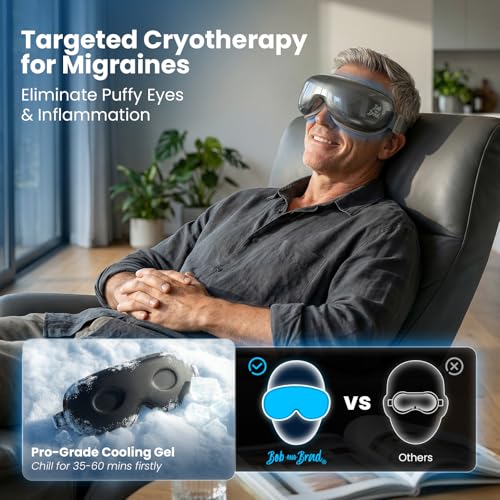 Image of BOB AND BRAD Eye Massager with Heat and Cooling, FSA Eligible HSA, EyeOasis 3 Eye Massager for Migraine, Heated Eye Mask for Dry Eye Headache Relief Sleep Improve, Birthday Gifts for Women Men Husband
