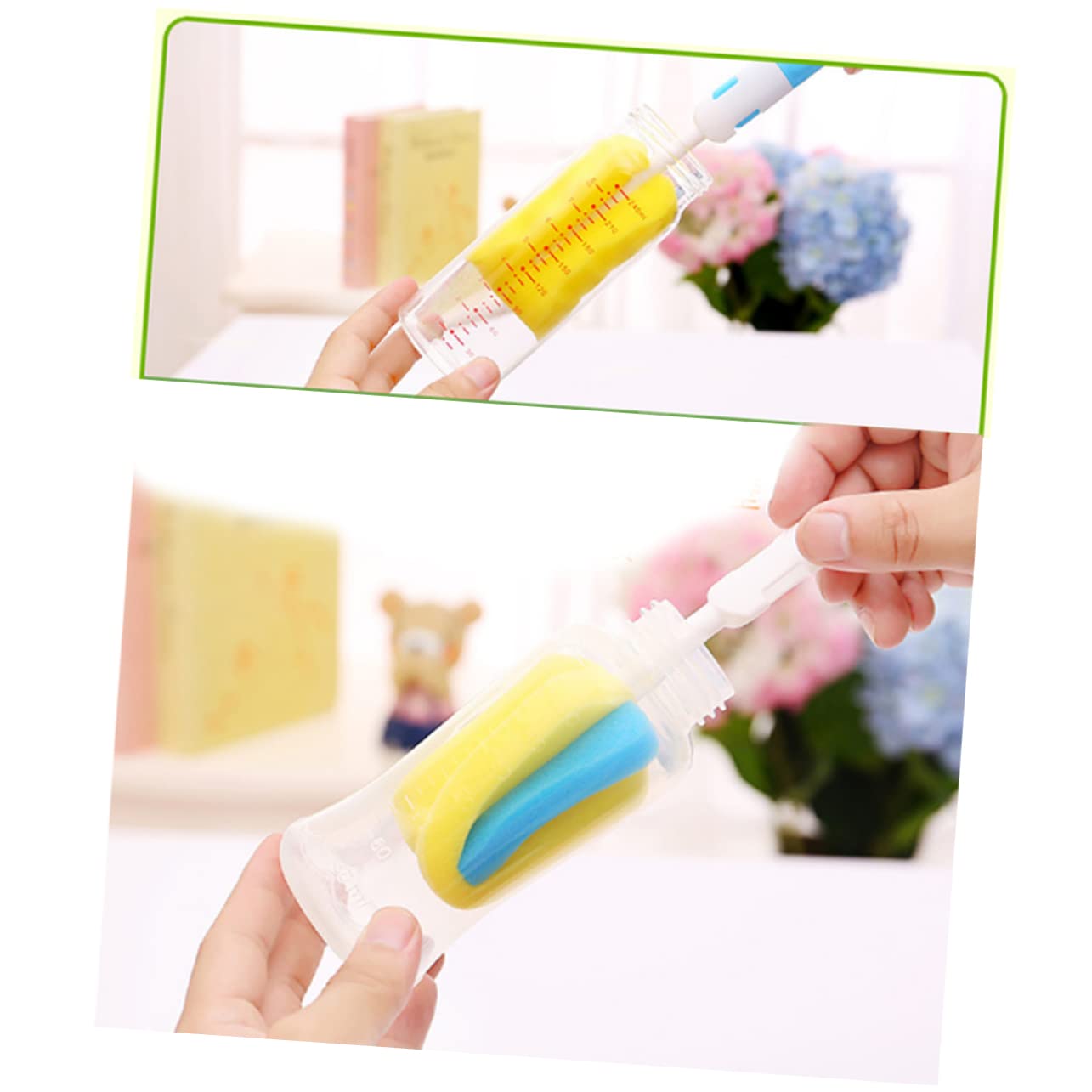 FAVOMOTO 2 Pcs Washing Brush Milk Cleaning Brush Cleaning Brush Parts Cleaning Brush Water Bottle Cleaner Brush Wine Cup Brush Water Bottle Brush Yellow