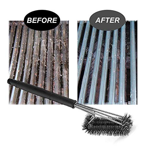 Escova de limpeza para grelha de churrasco com fio de aço, escova de limpeza de cerdas de metal com