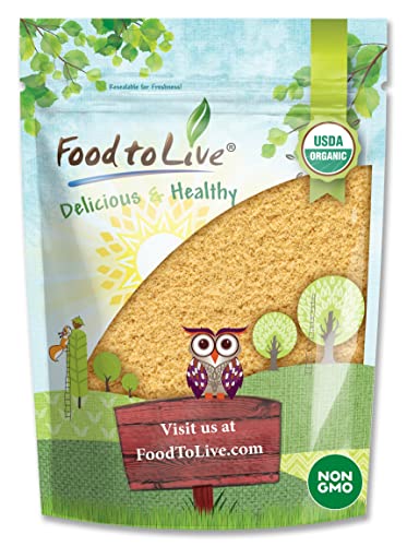 Image of Food to Live Organic Golden Flaxseed Meal, 8 Ounces – Cold-Milled Flax Seeds. Non-GMO, Raw, Kosher, Vegan Bulk. Rich in Omega-3, and Dietary Fiber. Vegan Egg Substitute. Great for Baking