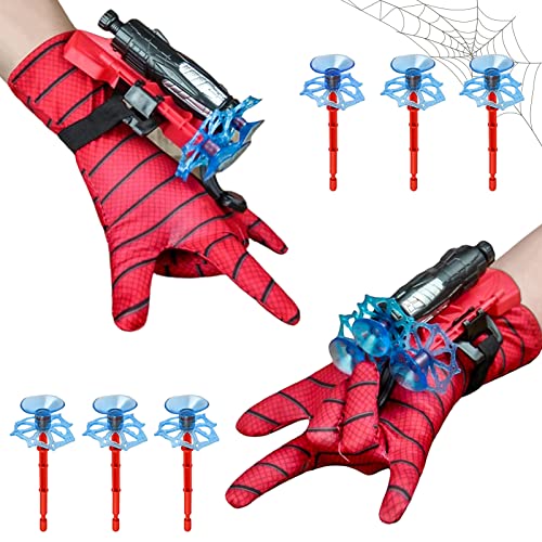 ENAIAH 2 Set Gant de Lanceur Spiderman, Gants de Lanceur Gant de Cosplay en Plastique pour Enfants Jouets de Poignet Lanceur de Héros, pour la fête de Cosplay, Jouets éducatifs pour Enfants (A)