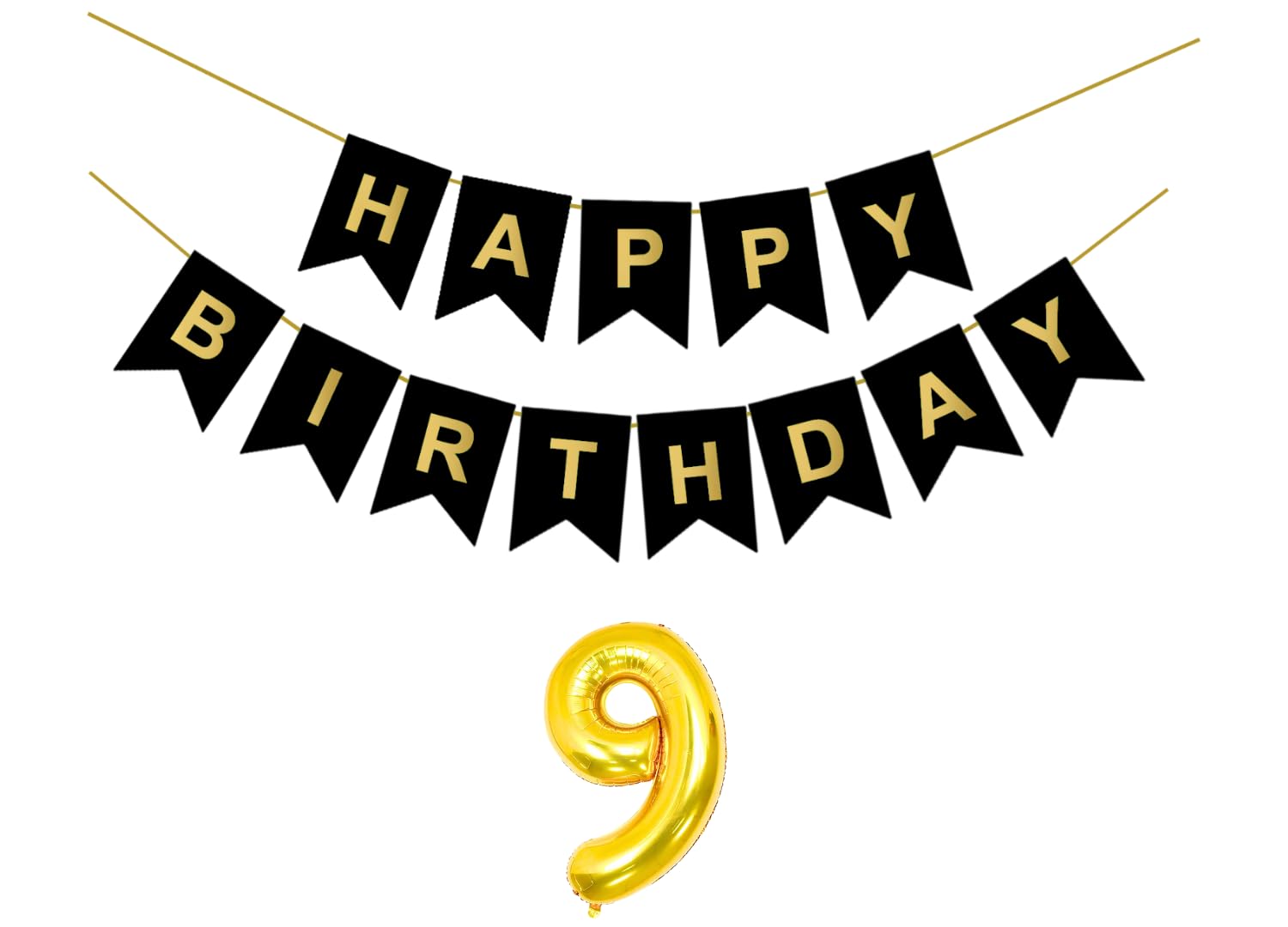 Banner With 9 Number · Black