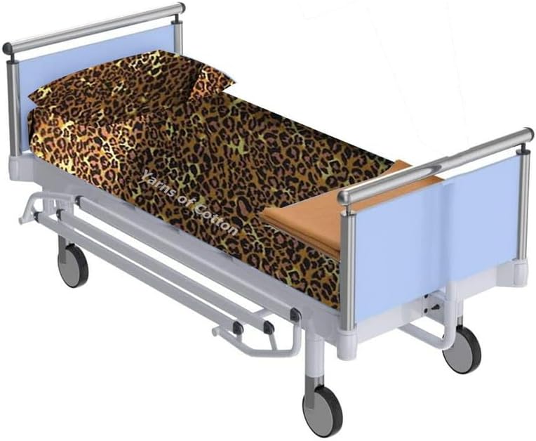 Miniatura 4 de Juego de sábanas de hospital de 3 piezas, suave 100% algodón egipcio de 400 hilos, juegos ajustados cómodos, con elástico alrededor, para cuidado